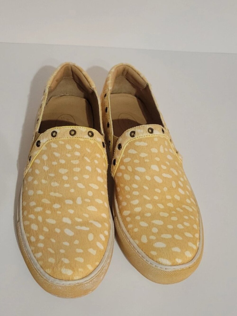 Chocolat Blu Noella Tan Calf Hair Women's Slip-On Sneaker